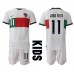 Tanie Strój piłkarski Portugalia Joao Felix #11 Koszulka Wyjazdowej dla dziecięce MŚ 2022 Krótkie Rękawy (+ szorty)